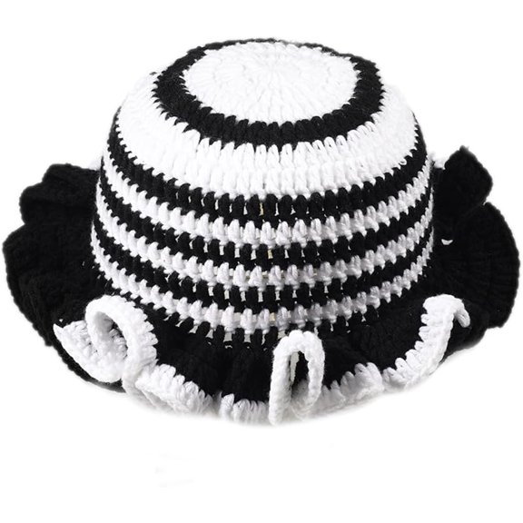 Crochet Bucket Hat Women Trendy Knit Floppy Cap Cute Boho Handmade Beanies Outdoor Boho Travel Fishing Hat