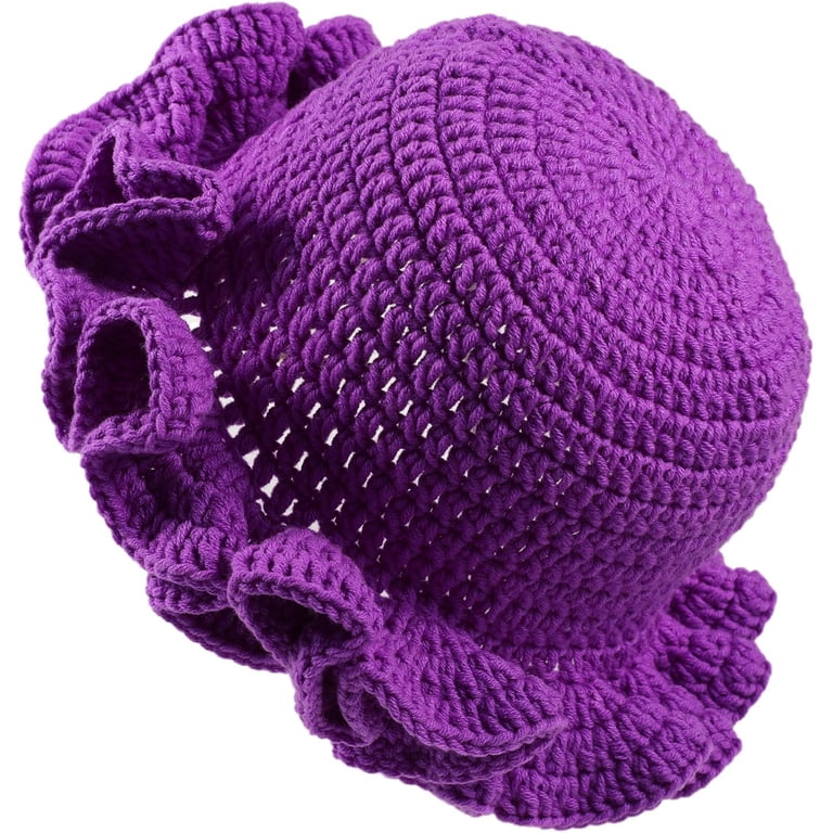 Crochet Bucket Hat Women Trendy Knit Floppy Cap Cute Boho  display picture 3