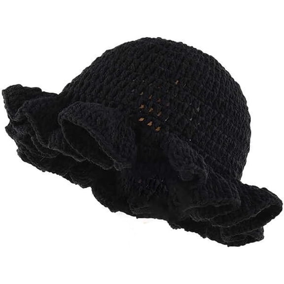 Crochet Bucket Hat Women Trendy Knit Floppy Cap Cute Boho Handmade Beanies Outdoor Boho Travel Fishing Hat