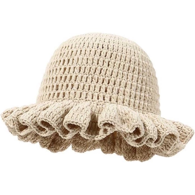 Crochet Bucket Hat Women Knit Floppy Cap Handmade Beanie Outdoor Travel Crochet Bucket Hat Women Trendy Knit Floppy Cap Cute Boho  main image 3
