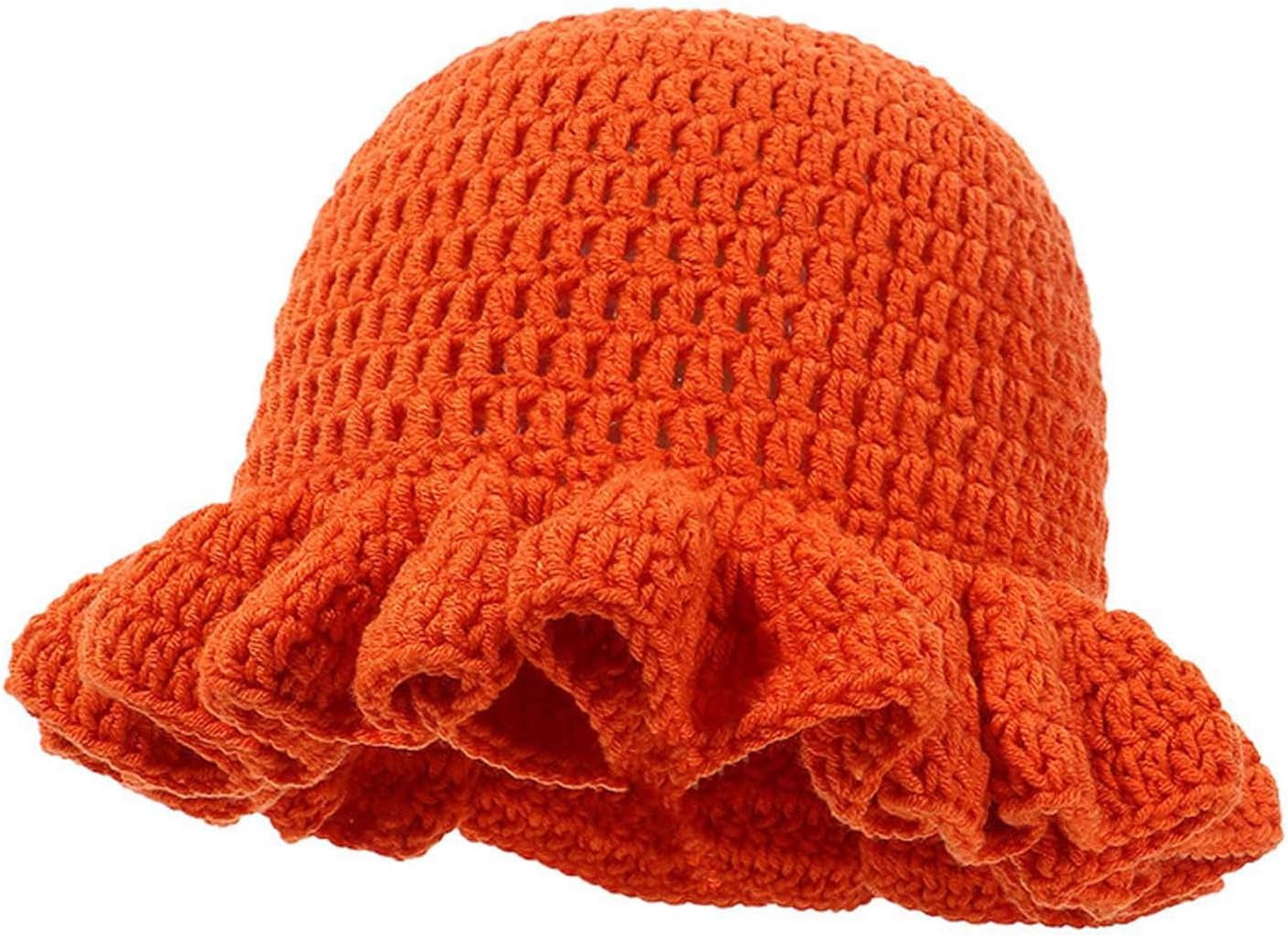 Crochet Bucket Hat Handmade Knit Floppy Cap Boho Travel Outdoor Fishing Crochet-Bucket-Hat-Women-  main image 3