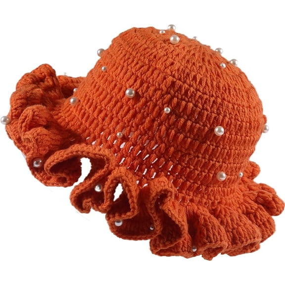 Crochet Bucket Hat Women Trendy Knit Floppy Cap Cute Boho Handmade Beanies Outdoor Boho Travel Fishing Hat