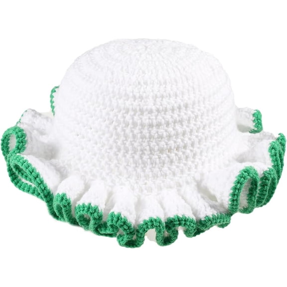 Crochet Bucket Hat Women Trendy Knit Floppy Cap Cute Boho Handmade Beanies Outdoor Boho Travel Fishing Hat