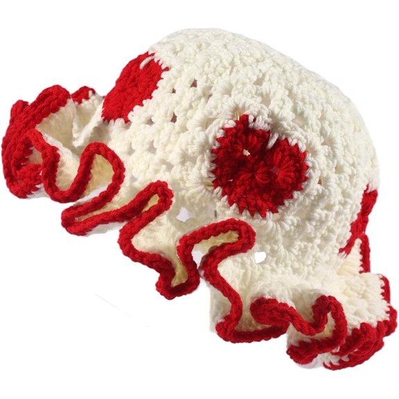 Crochet Bucket Hat Women Trendy Knit Floppy Cap Cute Boho Handmade Beanies Outdoor Boho Travel Fishing Hat