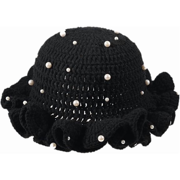 Crochet Bucket Hat Women Trendy Knit Floppy Cap Cute Boho Handmade Beanies Outdoor Boho Travel Fishing Hat