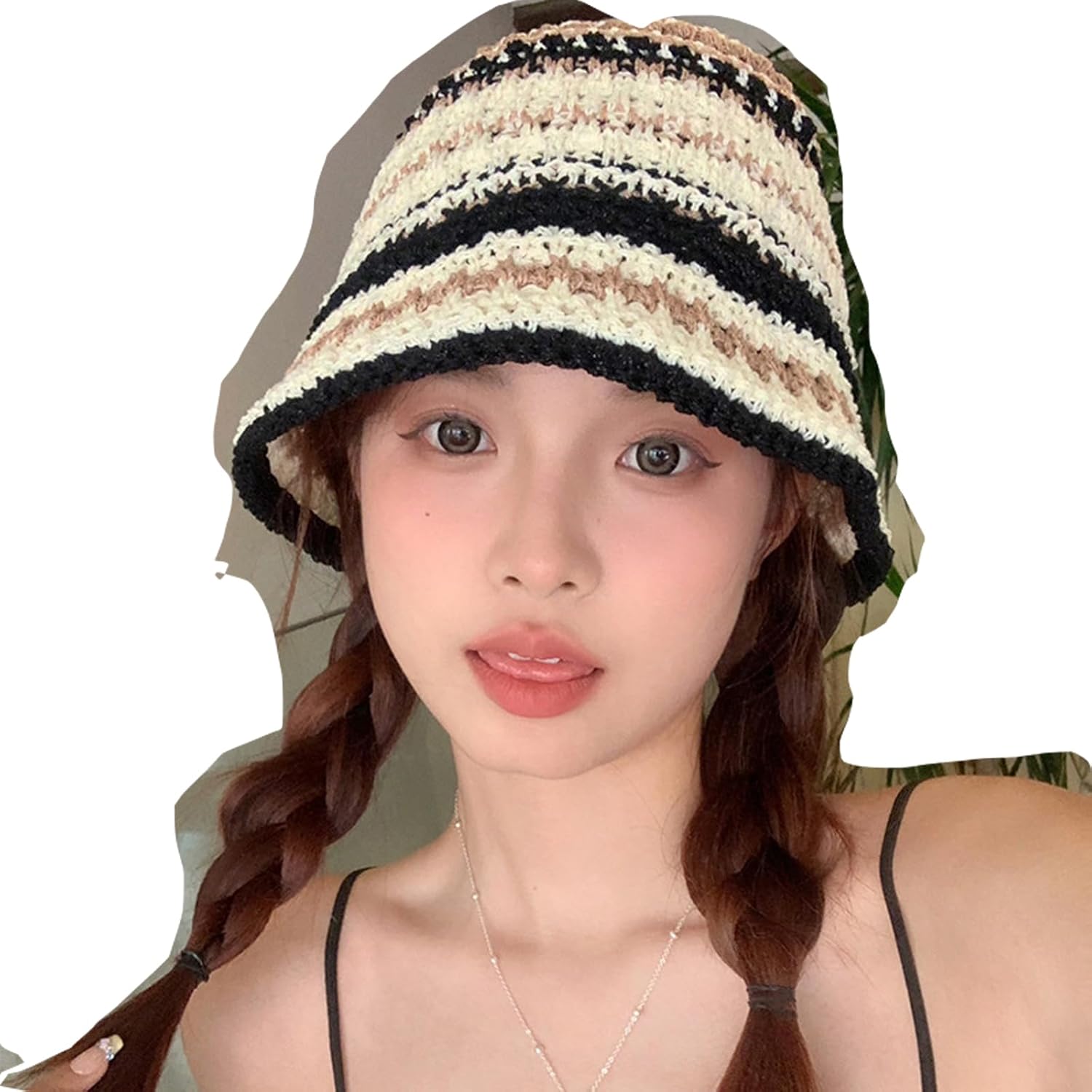 Crochet Bucket Hat for Women Knit Sun Hat for Summer 