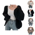 thumbnail image 1 of Crochet Cardigan Sweaters for Women 2025 Long Sleeve Open Front Drop Shoulder Loose Crochet Knit Sweater Cardigans, 1 of 5