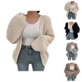 thumbnail image 1 of Crochet Cardigan Sweaters for Women 2025 Long Sleeve Open Front Drop Shoulder Loose Crochet Knit Sweater Cardigans, 1 of 5
