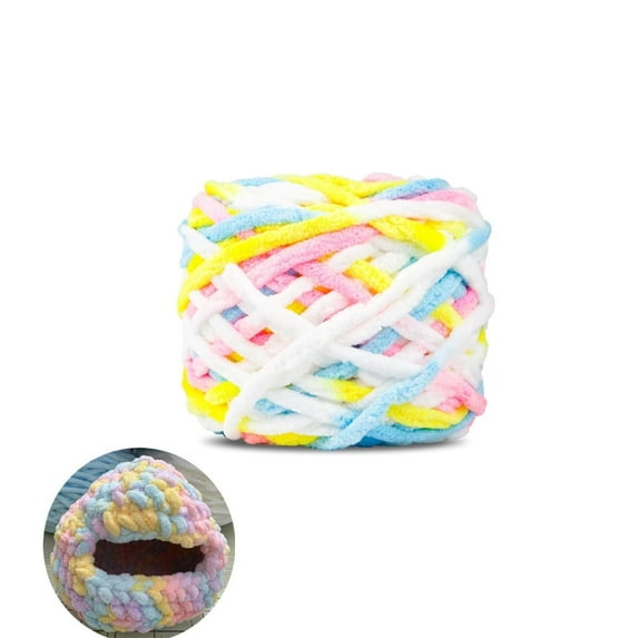 Crochet Chenille Yarn,QZS Soft Touch Color-Matching Anti-Shrink Crafts Blankets Hats Yarn for Knitting Crocheting,DIY Knit Fluffy Chenille Thread,0.22Lb