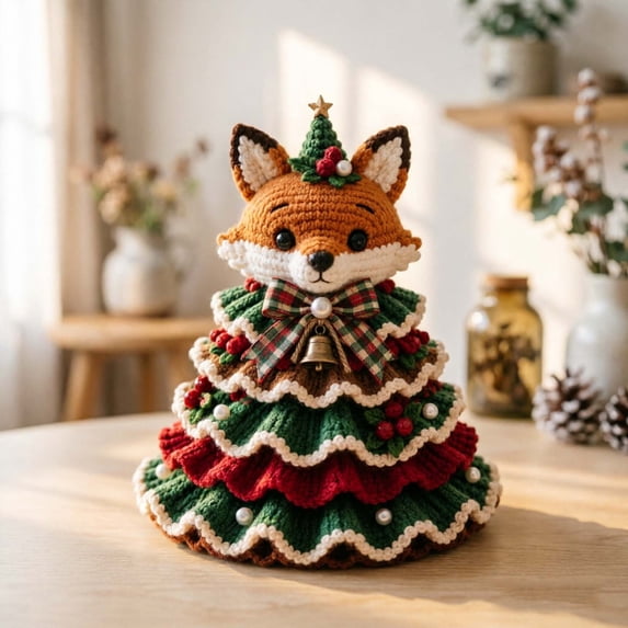Crochet Christmas Tree DIY Kit, DIY Crochet Animal Christmas Tree Kit, Christmas DIY Crochet Kit for Beginners, Handmade Holiday Craft Set Christmas Decorations