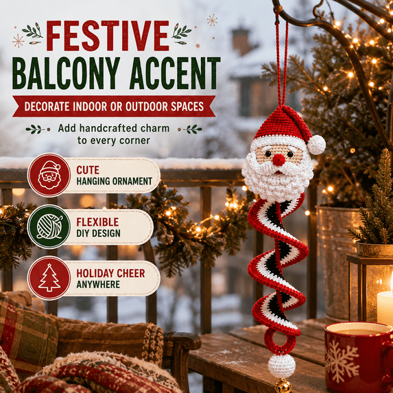 Crochet Christmas Tree DIY Kit, Santa Claus Holiday Craft Set for Handmade Festive Tree Decor, Creative Crochet Project for Home Tabletop Display, Seasonal Ornament Making, Style A