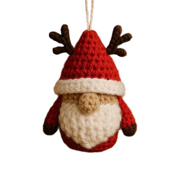 Crochet Christmas Tree Gnome Kit for Beginners – DIY Holiday Crochet Set with Yarn, Hook, Pattern – Handmade Gnome Ornament Craft Kit for Adults & Teens