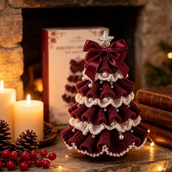Crochet Christmas Tree Kit, DIY Beaded Christmas Tree Kit, Crochet Christmas Craft for Adults and Beginners, Handmade Woven Christmas Tree for Christmas Home Decor