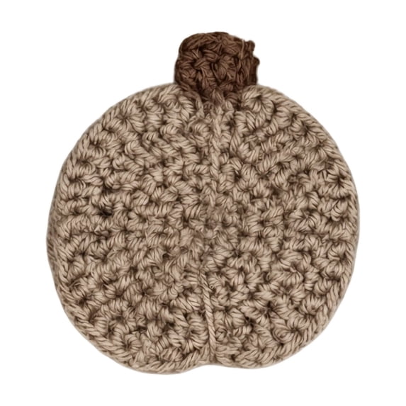 Crochet Coaster Handmade Pumpkin Shape Single Pack Heat Resistant for Halloween Home Decor