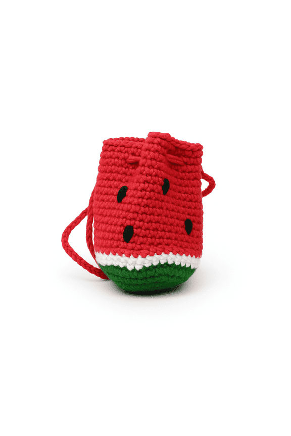 Crochet Coin Pouch Dice Bag , Watermelon Theme Coin Bag .