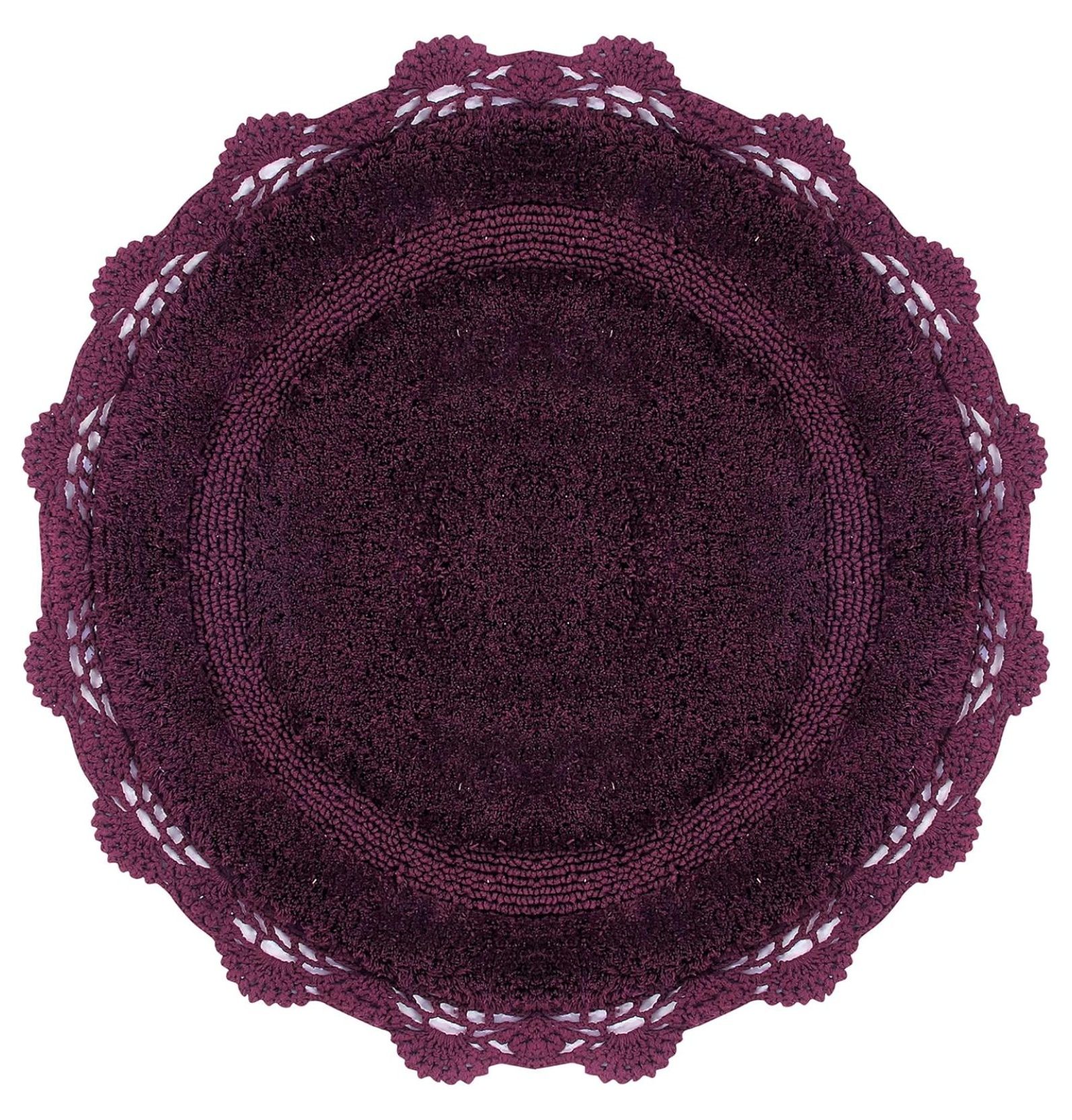 Crochet Collection - Designer, Plush 100% Cotton Round, Oval Bath Area ...