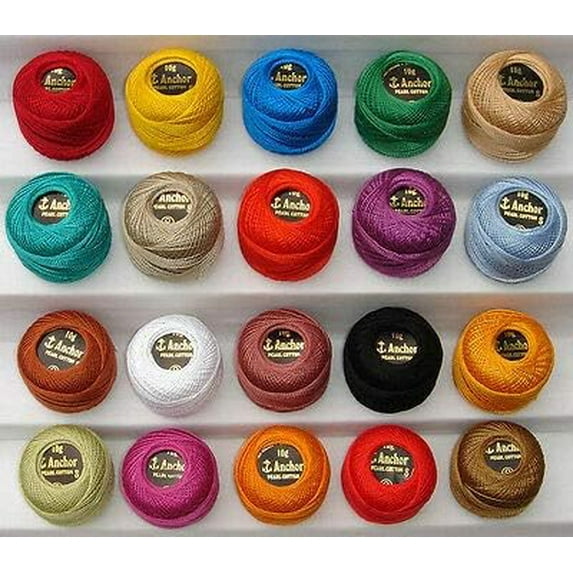 Crochet Cotton Pearl Threads Crochet Cotton Threads 10 Grams/85 Meters -Crochet Thread in Assorted Color for Projects, Blankets, Glove and Applique 20 Pieces