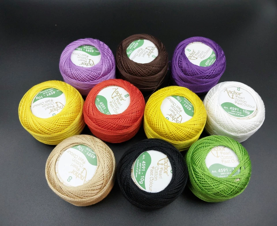Crochet Cotton Pearl Threads Yarn 10 Grams 85 Meters for Projects Blankets Craft