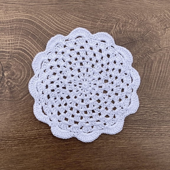 Crochet Cotton Placemats Centerpieces Coasters Doilies Pack Set of 4 Coasters for Drinks Home Decoration White Color 6inch