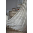 thumbnail image 1 of Crochet Curtain Lace Sheer Curtains with Tassels Boho Window Curtains for Living Room Bedroom, 1 of 5