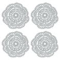 thumbnail image 1 of Crochet Doilies, 4Pcs 4" Cotton Woven Fabric Coasters, Lace Round Handmade Coasters with Floral Pattern for Wedding Party Decoration (Light Gray), 1 of 5
