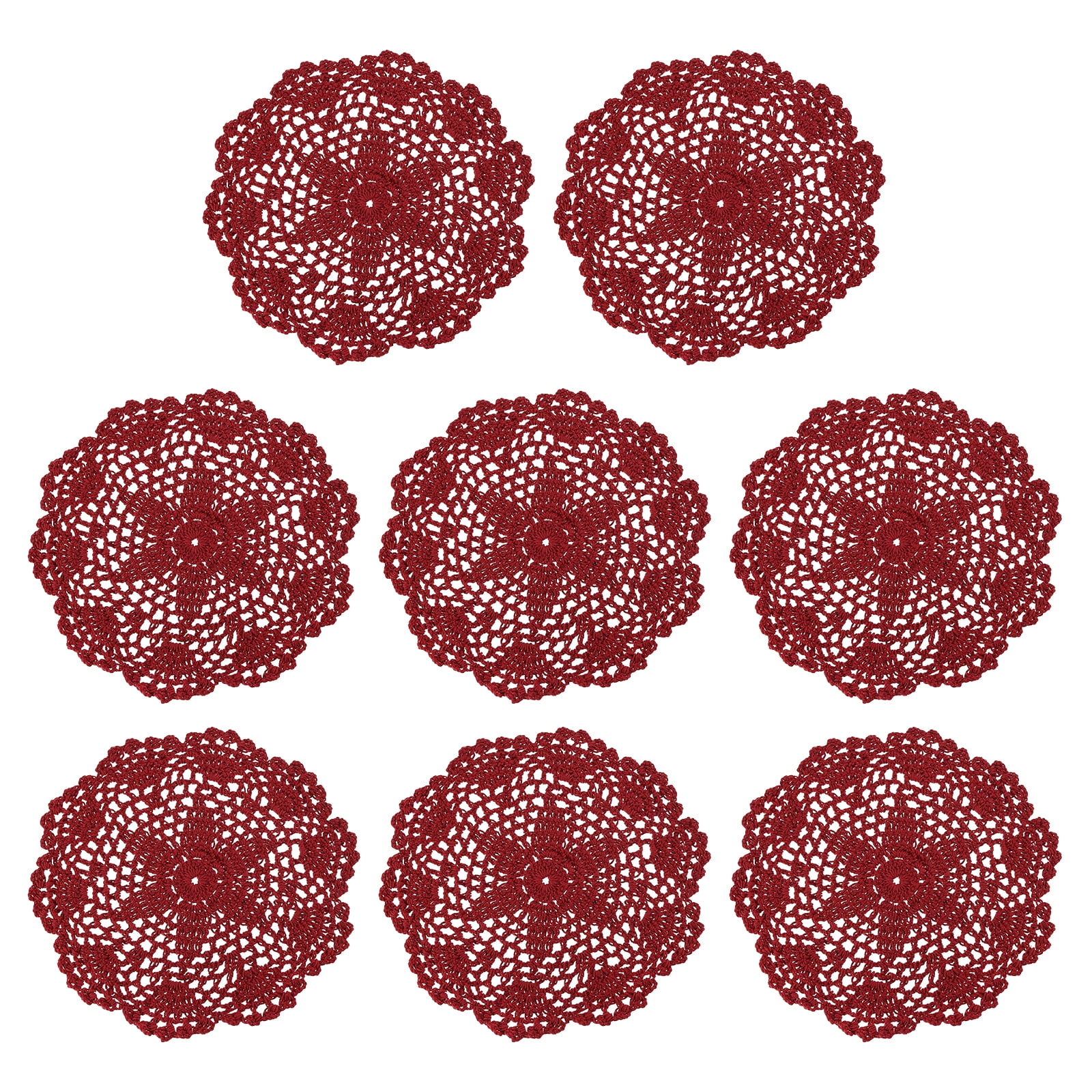 Uxcell Crochet Doilies Handmade Crochet Cotton Coaster Round Lace ...