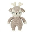 thumbnail image 1 of Crochet Doll Sleepy Deer Toy for Baby First Stuffed Animal Friend Sleeping Buddy Newborn Photo Prop Christmas Gift, 1 of 6