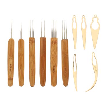 Bamboo Handle Crochet Dreadlock Hook – Hair Braiding & Locking Tool (USA Seller)
