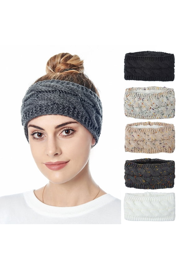 Crochet Ear Warmer Headband Soft knit Turban Stretch Headbands Warmer for Women Winter