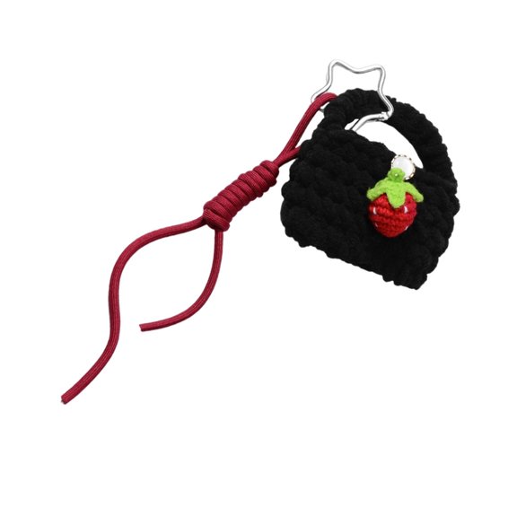 Crochet Earphone Bag Keychain Stylish Earphone Accessory Student Earphone Keychain Suitable for Fitness Enthusiasts