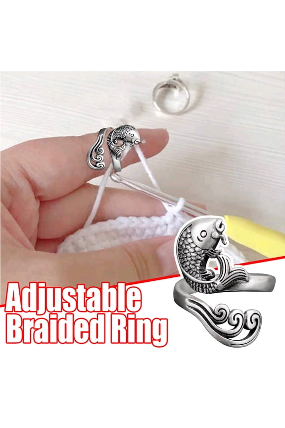 Crochet Finger Ring Adjust Crochet Tension Ring Open Yarn Guide Finger Clip Crochet Thimble Knitting Tool
