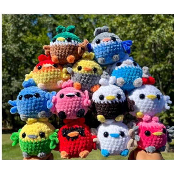 Crochet Flockers | Soft & Chunky Chenille Yarn Birds | Handmade Plush Bird Collection
