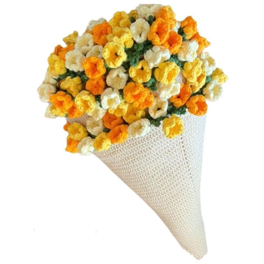 Crochet Flower Blanket Set with Crochet Hook Yarns Needle Step-by-Step Instruction and Knitting Accessories for Beginner
