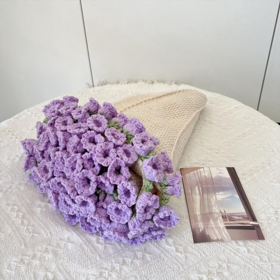 Crochet Flower Bouquet Blanket, Crochet Rose Blanket, Finished Product DIY Handmade Crocheted 3D Red Rose Bouquet Knitted Sofa