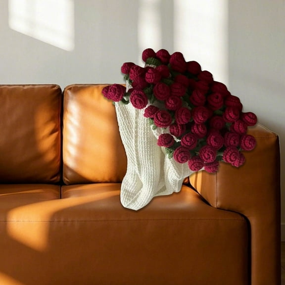 Crochet Flower Bouquet Blanket, Handmade Rose Throw Blanket, DIY Knitted Floral Blanket, Soft Lightweight Romantic Gift for Mother’s Day, Birthday, Home Decor, Pastel Tones