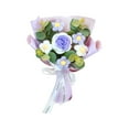 thumbnail image 1 of Crochet Flower Bouquet, Cloth Knitted Artificial Flowers, Handmade Crochet Knitted Flower Bouquet, Finished Artificial Yarn Roses for Home Decor & Gift, 1 of 8