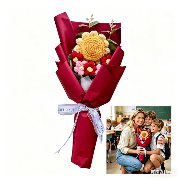 Crochet Flower Bouquet Handmade Crochet Sunflower Woven Flowers