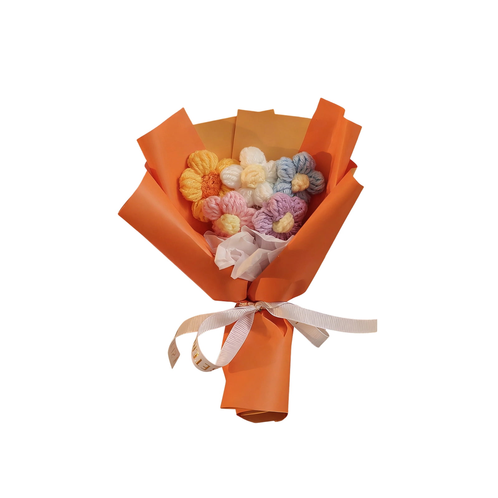 Crochet Flower Bouquet Mothers Day Graduation Gift Handmade Yarn Floral ...