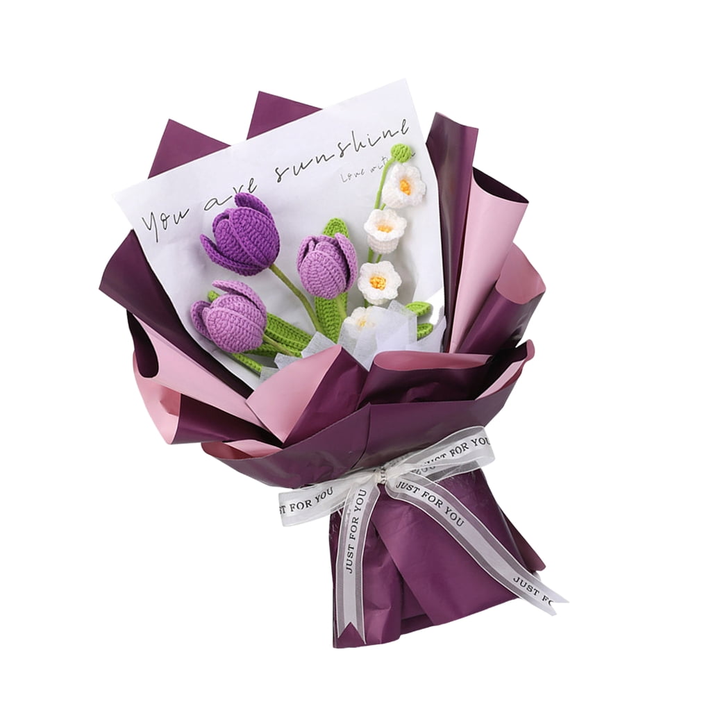 Crochet Flower Bouquet Set Includes Step-by-Step Instruction Crochet Hook Yarn
