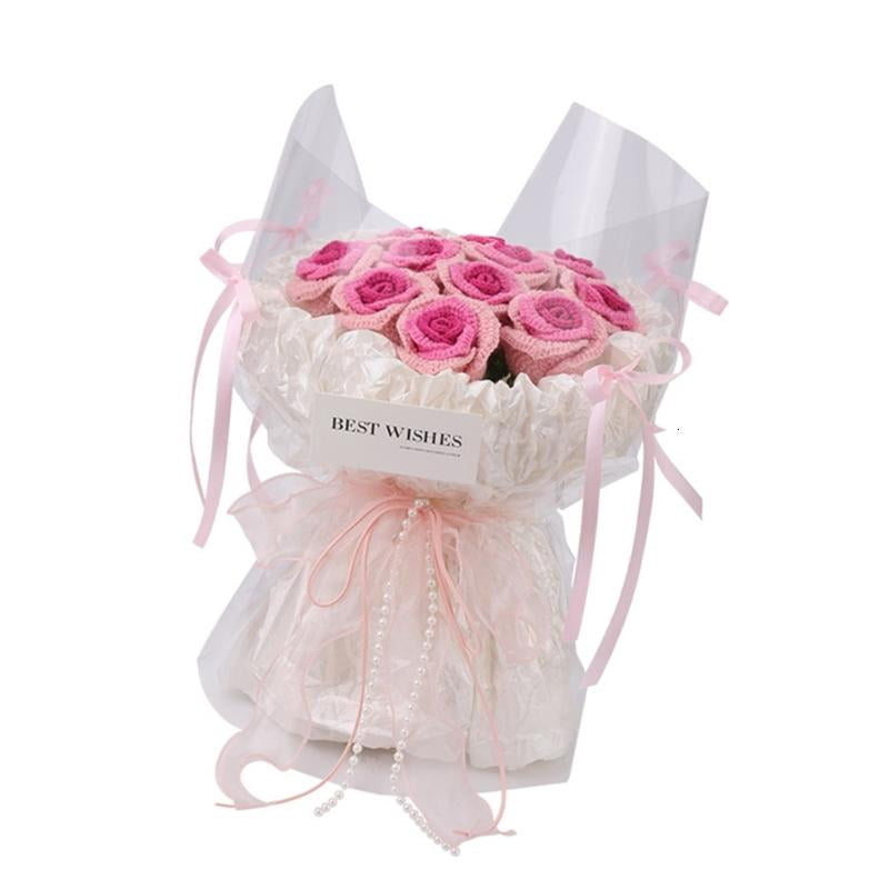 Crochet Flower Bouquet Set with Instruction and Knitting Accessory for Beginner