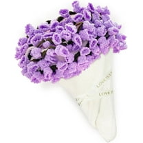 Crochet Flower Bouquet Throw Blanket, Handmade Knitted Throw Blanket for Sofas and Shawls A Romantic Gift for Weddings Anniversaries,Floral Soft and Lightweight(24in*purple)