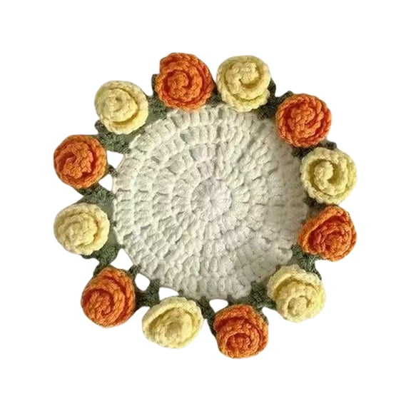 Crochet Flower Coasters Crochet Rose Bouquet Coasters Crochet Starter Crochet Coasters for Crafting
