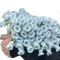 Crochet Flower Rose Bouquet Blanket Handmade  Surprise Bouquet Blanket, Romantic Knitted Rose Floral Bed Throw Blankets, Gift for Mother's Day Birthday Home Decor (2.6ft Finished-Red)