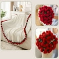 thumbnail image 1 of Crochet Flowers Bouquet Blanket, Handmade Rose Blanket, Round Floral Soft and Lightweight Romantic Gifts for Birthday, Wedding, Home Decor, Bed, Sofa-Finished Product Red M, 1 of 9