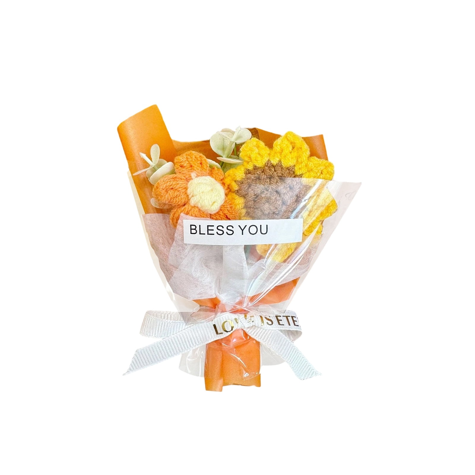 Crochet Flowers Bouquet, Flower Arrangement, 4.7In, Crochet Gift ...