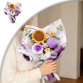 thumbnail image 1 of Crochet Flowers Bouquet, Handmade Knitted Bouquet, Crochet Flower Kit Knitted Sunflower Daisy, Gift for Mother Wife on Birthday Anniversary, 1 of 7