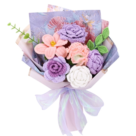 Crochet Flowers, Finished Bouquet, Cotton Thread, Handmade, Gift for Lover, Friend, Teacher, Wedding Anniversary, Mixed Flowers, Crochet Bouquet, Artificial Flower