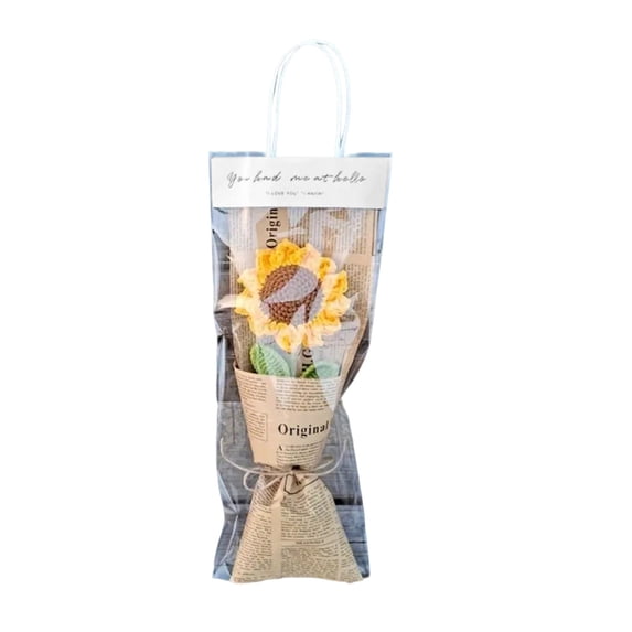 Crochet Flowers Handmade Crochet Flower Bouquet, Sunflower Bouquet Crochet Gift, Sunflower Crochet Bouquet for Graduation Birthday Mothers Day