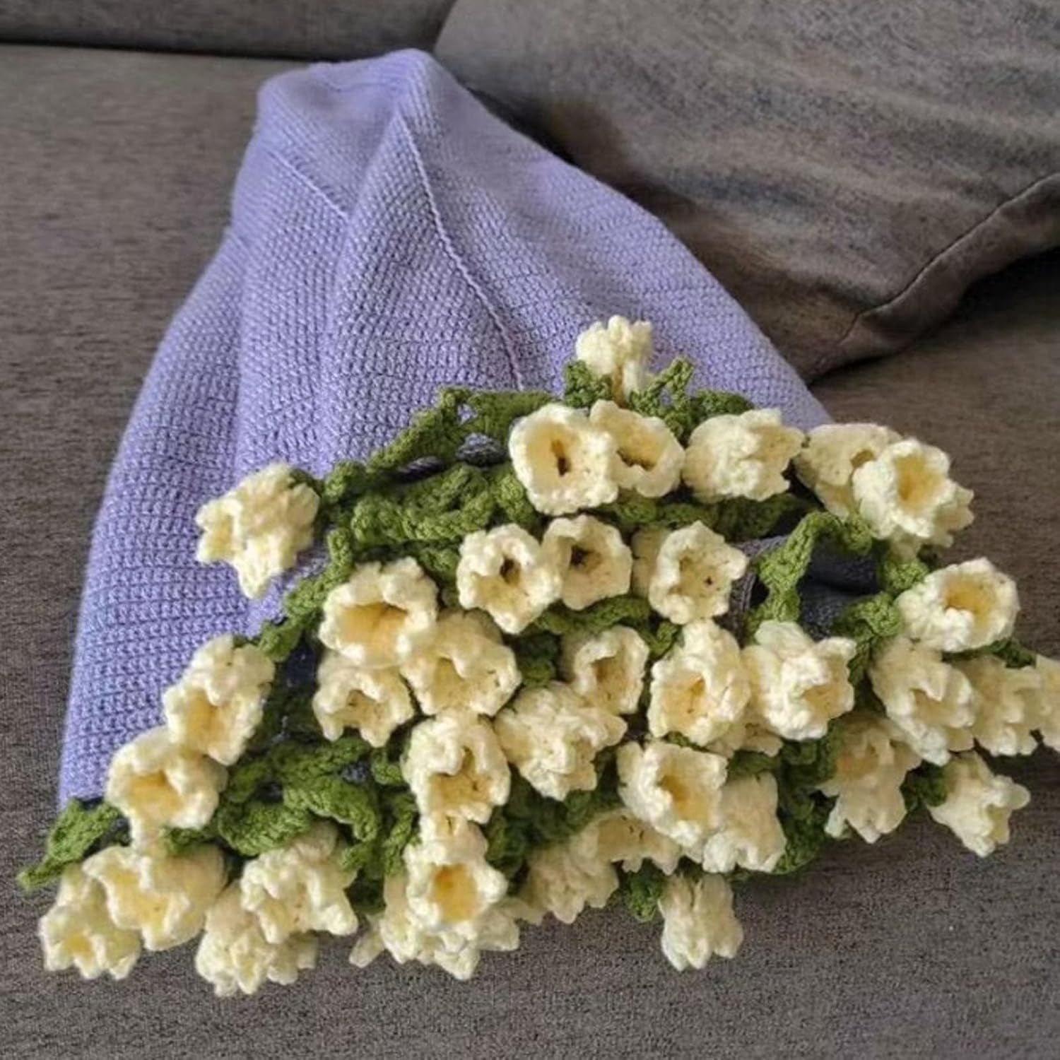 Kit Lavoro A Maglia Bouquet Blanket - Coperta All'Uncinetto Con Rose, Kit Per Principianti, Tonalità Pastello