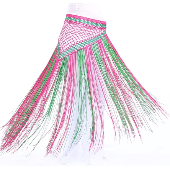 Crochet Fringe Hippie Spanish Tribal Belly Dancer Hip Scarf Shawl Professional